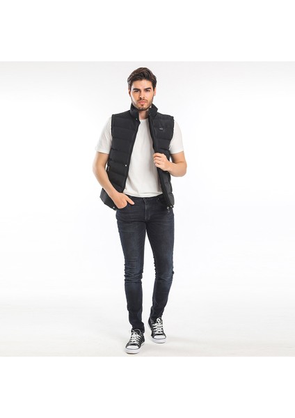 ZULA IN Erkek Slim Fit Yelek Siyah