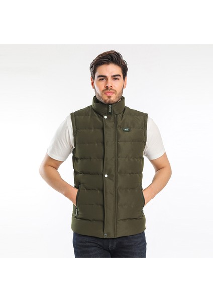 ZULA IN Erkek Slim Fit Yelek Haki