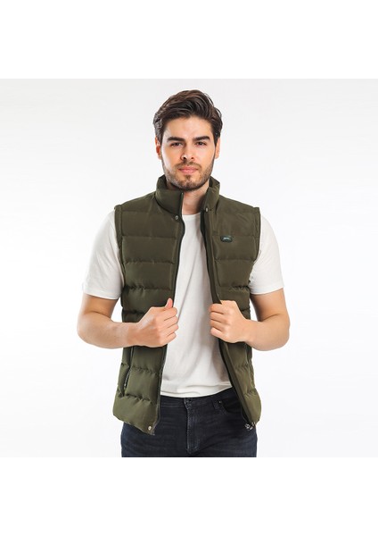 ZULA IN Erkek Slim Fit Yelek Haki