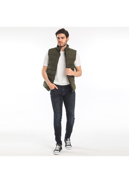 ZULA IN Erkek Slim Fit Yelek Haki