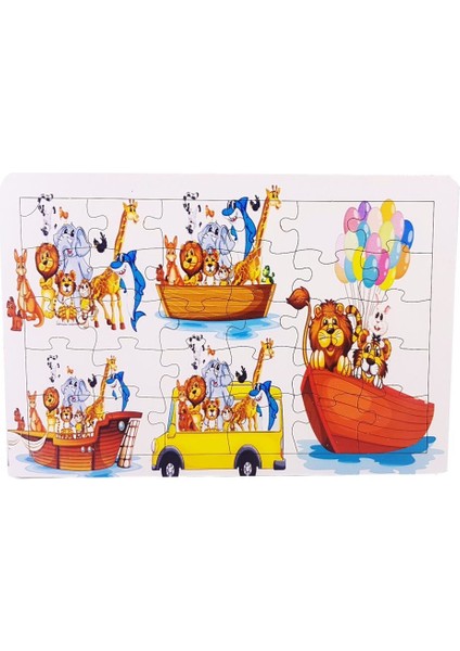 Woodylife Aslan ve Arkadaşları 35 Parça Puzzle Yapboz Eğitici Çocuk Oyuncak