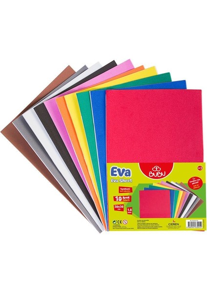 Yapışkanlı Eva 20 x 30 cm 10 Renk