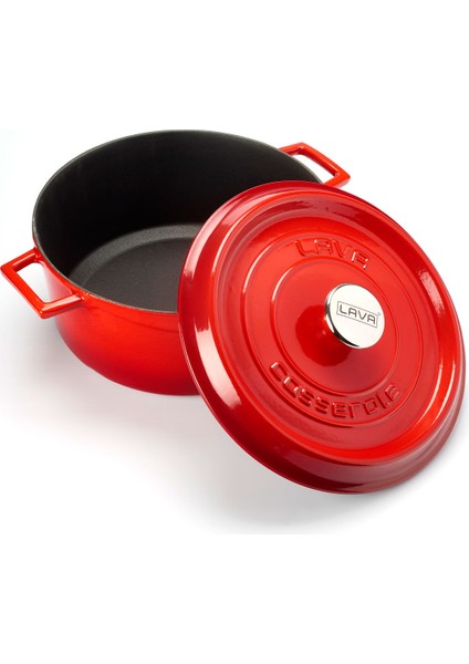 Tencere Kırmızı Yuvarlak 28CM