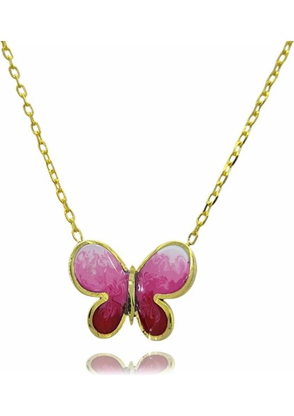 Kelebek Lazer Mine Geçişli Minimal Kolye fiyatları