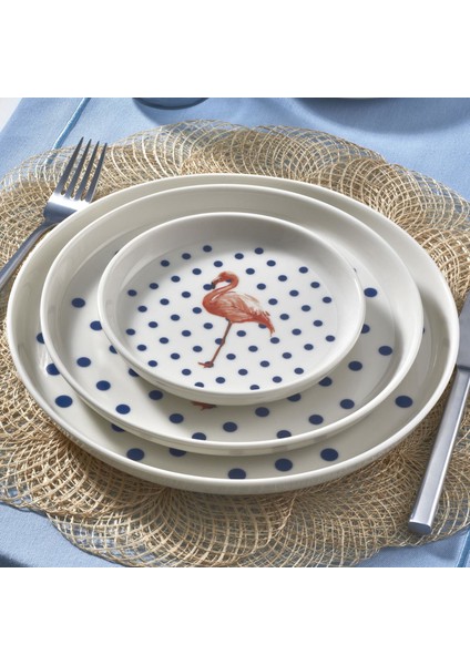 Güral Bilbao 6 Parça Bone Pasta Seti Flamingo
