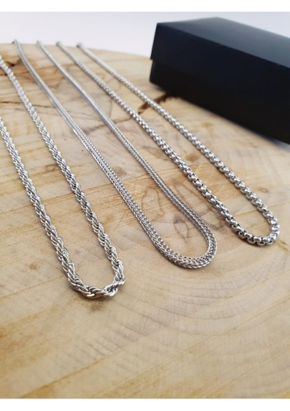 3'lü Burgu, Tilki ve Örme Zincir Kolye Seti