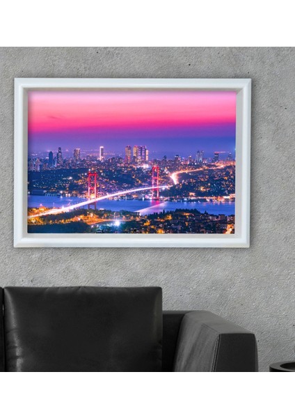 Gift Istanbul Tasarımlı Özel Ahşap Çerçeveli Tablo 46X66CM-1