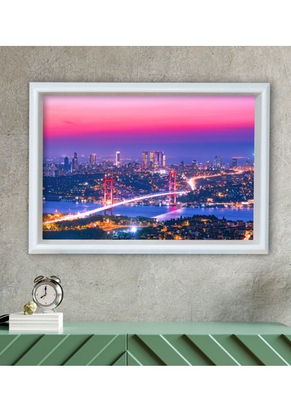 Gift Istanbul Tasarımlı Özel Ahşap Çerçeveli Tablo 46X66CM-1