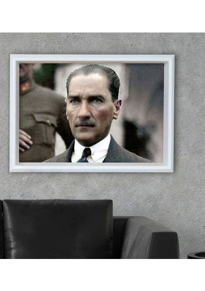 Gift Atatürk Temalı Özel Ahşap Çerçeveli Tablo 46X66CM-32