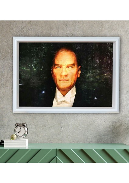 Gift Atatürk Temalı Özel Ahşap Çerçeveli Tablo 46X66CM-31