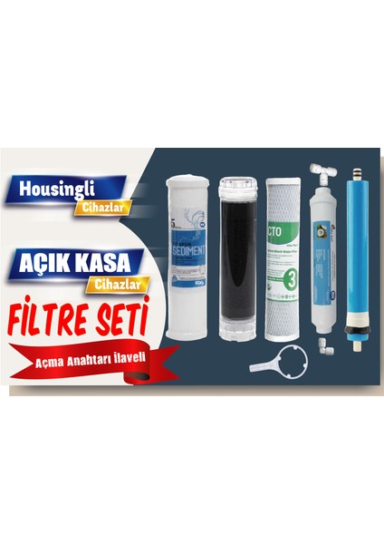Ihlas Aura Cebilon ve Housingli Tüm Su Arıtma Cihazlarına Uyumlu 5'li Filtre Seti modelleri