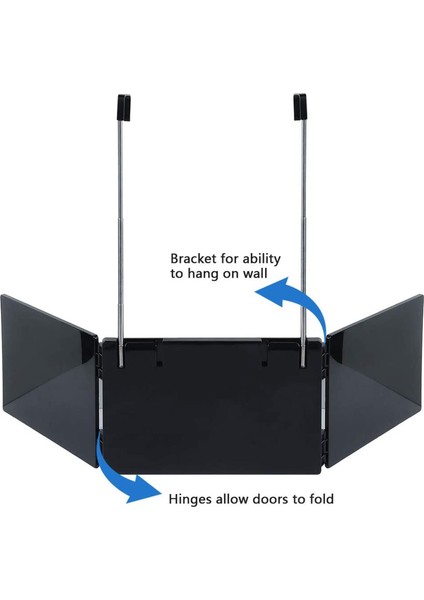 3 Yönlü Ayna Makyaj Aynası Katlanabilir Duvara Monte (Yurt Dışından)