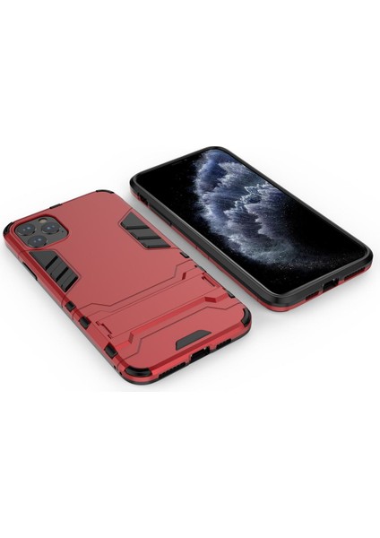 iPhone 11 Pro Max İçin Çift Katmanlı Tpu Pc Hibrit Korumalı Standlı Kılıf (Yurt Dışından)