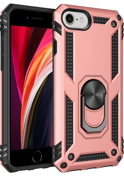 iPhone Se 2020 / iPhone 7 / 8 İçin Çift Katmanlı Halkalı Standlı ShockProof Kılıf (Yurt Dışından)