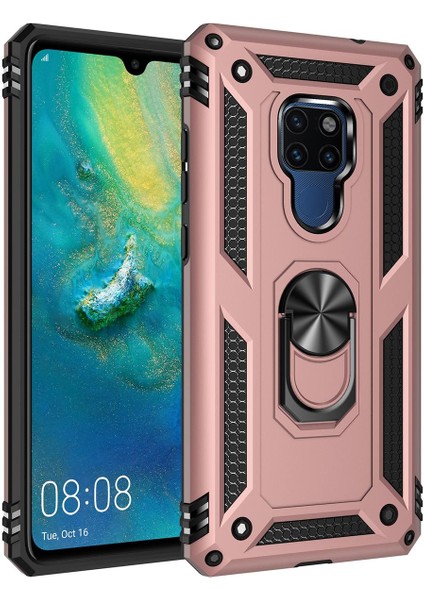 Huawei Mate 20 İçin Çift Katmanlı Halkalı Standlı ShockProof Kılıf (Yurt Dışından)