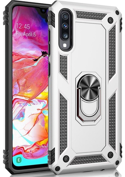 Samsung Galaxy A50 İçin Çift Katmanlı Halkalı Standlı ShockProof Kılıf (Yurt Dışından)