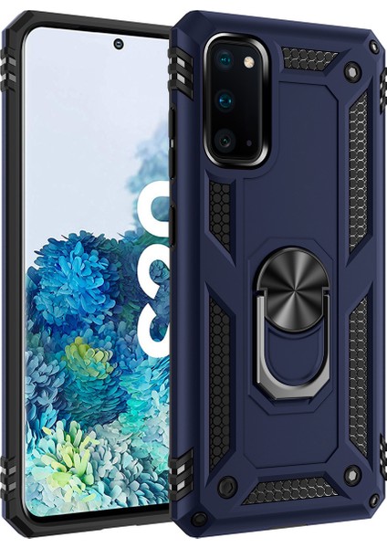 Samsung Galaxy S20 İçin Çift Katmanlı Halkalı Standlı ShockProof Kılıf (Yurt Dışından)