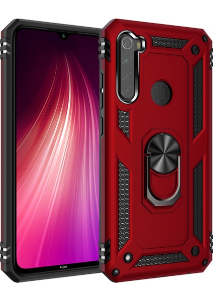 Xiaomi Redmi Note 8 İçin Çift Katmanlı Halkalı Standlı ShockProof Kılıf (Yurt Dışından)