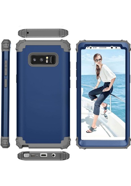Samsung Galaxy Note 8 İçin Pc Yumuşak Tpu Bumper 3'ü 1 Arada Koruma ShockProof Kılıf (Yurt Dışından)