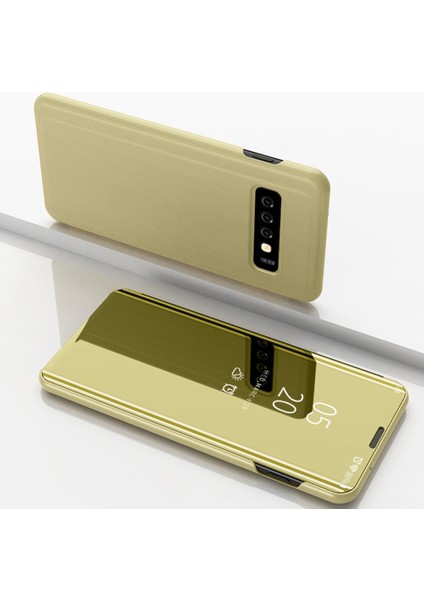 Samsung Galaxy S10 Plus İçin Pc Pu Deri Standlı Pencereli Kılıf (Yurt Dışından)
