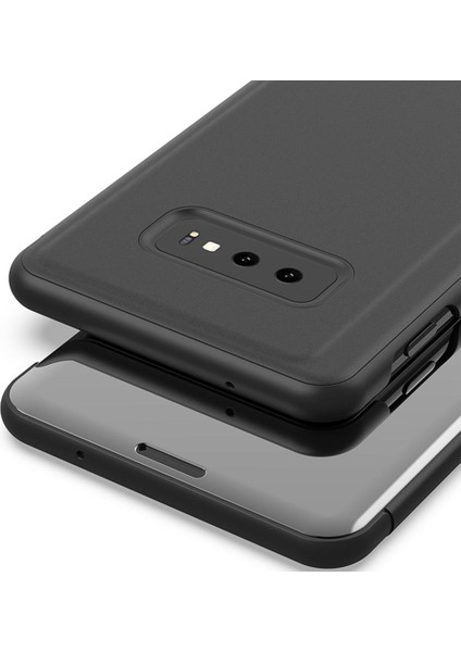 Samsung Galaxy S10 Plus İçin Pc Pu Deri Standlı Pencereli Kılıf (Yurt Dışından)