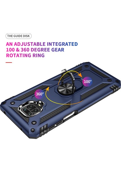 Xiaomi Redmi Note 9s / 9 Pro / 9 Pro Max İçin Çift Katmanlı Halkalı Standlı Kılıf (Yurt Dışından)