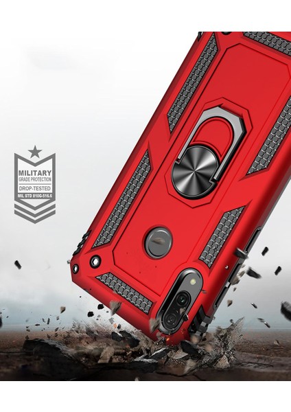 Huawei Y6 2019 / Y6 Prime 2019 İçin Çift Katmanlı Halkalı Standlı ShockProof Kılıf (Yurt Dışından)