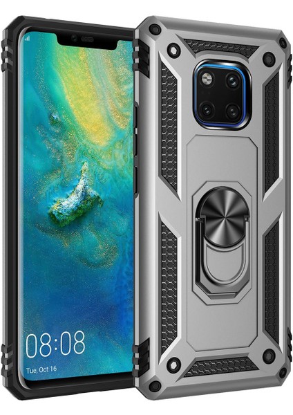 Huawei Mate 20 Pro İçin Çift Katmanlı Halkalı Standlı ShockProof Kılıf (Yurt Dışından)