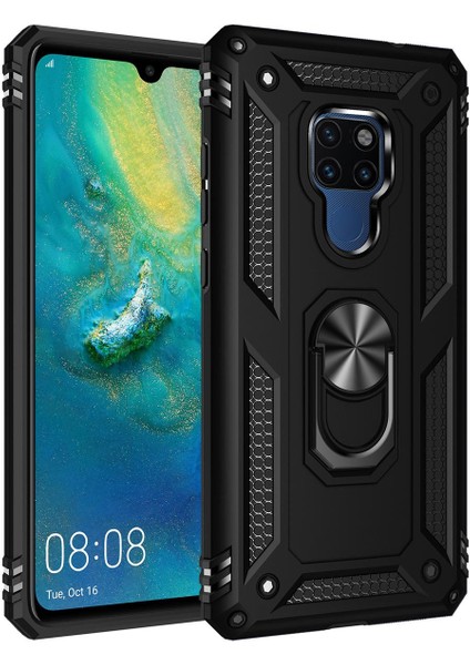 Huawei Mate 20 İçin Çift Katmanlı Halkalı Standlı ShockProof Kılıf (Yurt Dışından)