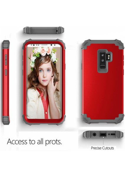 Samsung Galaxy S9 Plus İçin Pc Yumuşak Tpu Bumper 3'ü 1 Arada Koruma ShockProof Kılıf (Yurt Dışından)
