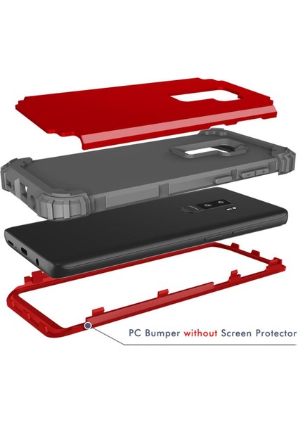 Samsung Galaxy S9 Plus İçin Pc Yumuşak Tpu Bumper 3'ü 1 Arada Koruma ShockProof Kılıf (Yurt Dışından)