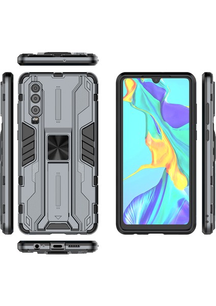 Huawei P30 İçin Çift Katmanlı Pc Tpu Bumper Kaymaz ShockProof Korumalı Kılıf (Yurt Dışından)