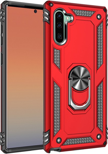 Samsung Galaxy Note 10 İçin Çift Katmanlı Halkalı Standlı ShockProof Kılıf (Yurt Dışından)