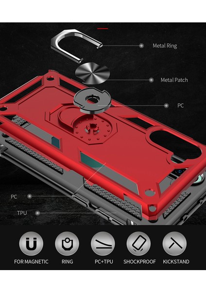 Samsung Galaxy Note 10 İçin Çift Katmanlı Halkalı Standlı ShockProof Kılıf (Yurt Dışından) modelleri
