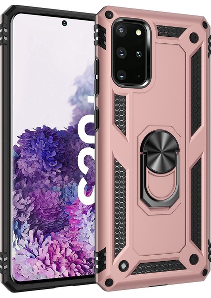 Samsung Galaxy S20 Plus İçin Çift Katmanlı Halkalı Standlı ShockProof Kılıf (Yurt Dışından)