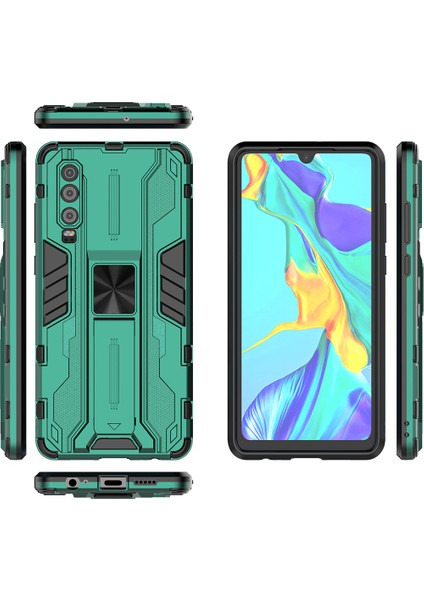 Huawei P30 İçin Çift Katmanlı Pc Tpu Bumper Kaymaz ShockProof Korumalı Kılıf (Yurt Dışından)