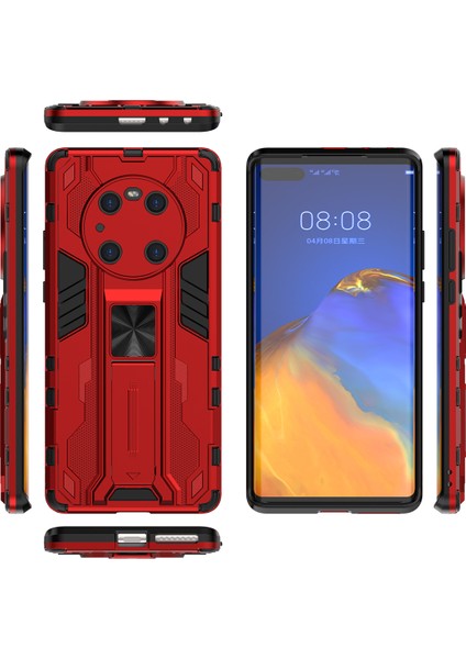 Huawei Mate 40 Pro İçin Çift Katmanlı Pc Tpu Bumper Kaymaz ShockProof Korumalı Kılıf (Yurt Dışından)