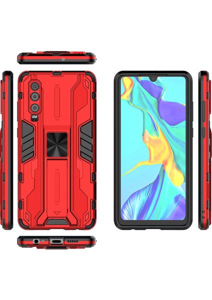 Huawei P30 İçin Çift Katmanlı Pc Tpu Bumper Kaymaz ShockProof Korumalı Kılıf (Yurt Dışından)