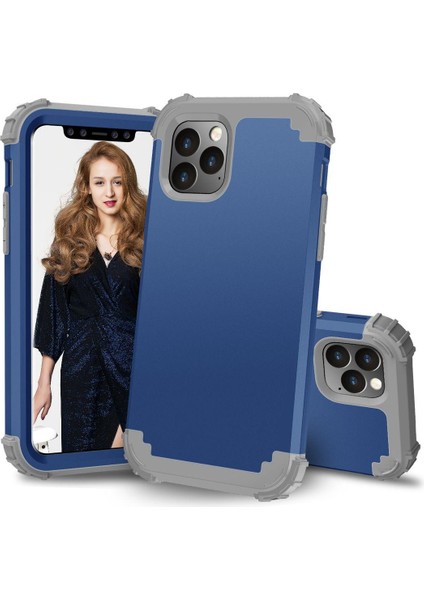 iPhone 11 Pro Max İçin Pc Yumuşak Tpu Bumper 3'ü 1 Arada Koruma ShockProof Kılıf (Yurt Dışından)