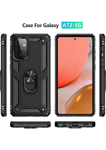 Samsung Galaxy A72 5G / A72 5G İçin Çift Katmanlı Halkalı Standlı Kılıf (Yurt Dışından) fiyatları