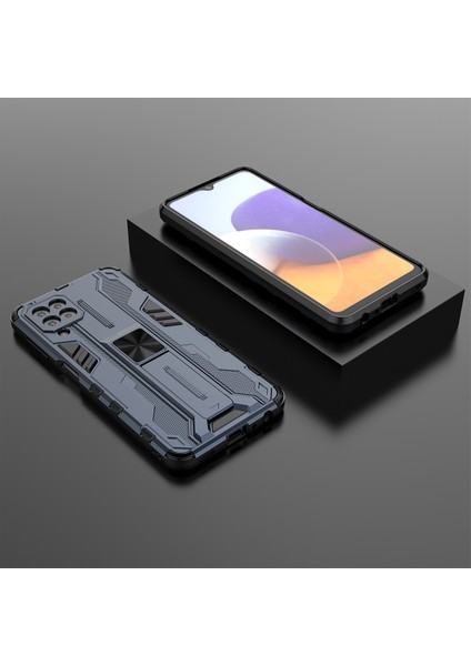 Samsung Galaxy A22 4G İçin Çift Katmanlı Pc Tpu Bumper Kaymaz ShockProof Korumalı Kılıf (Yurt Dışından)