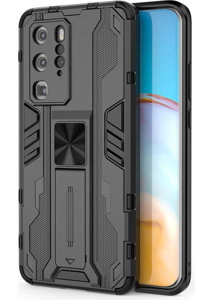 Huawei P40 Pro İçin Çift Katmanlı Pc Tpu Bumper Kaymaz ShockProof Korumalı Kılıf (Yurt Dışından)