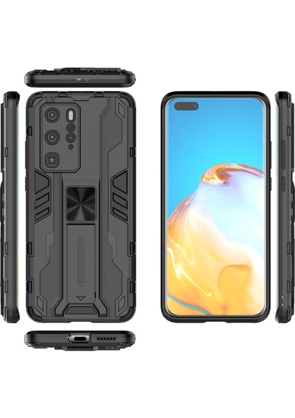 Huawei P40 Pro İçin Çift Katmanlı Pc Tpu Bumper Kaymaz ShockProof Korumalı Kılıf (Yurt Dışından)