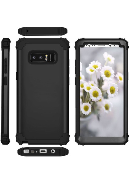 Samsung Galaxy Note 8 İçin Pc Yumuşak Tpu Bumper 3'ü 1 Arada Koruma ShockProof Kılıf (Yurt Dışından)