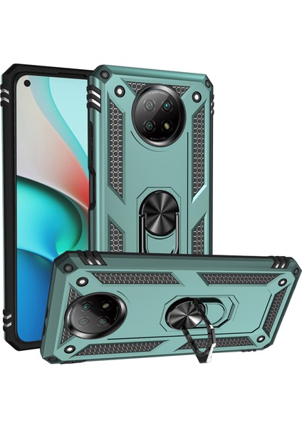 Xiaomi Redmi Note 9t 5G İçin Çift Katmanlı Halkalı Standlı Kılıf (Yurt Dışından)