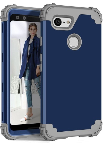 Google Pixel 3 İçin Pc Yumuşak Tpu Bumper 3'ü 1 Arada Koruma ShockProof Kılıf (Yurt Dışından)