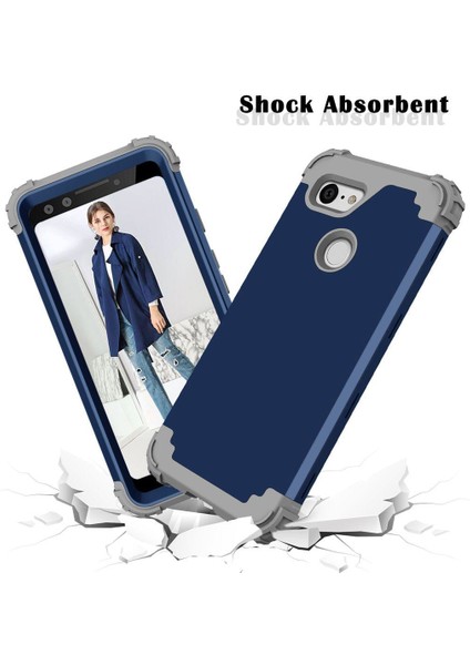 Google Pixel 3 İçin Pc Yumuşak Tpu Bumper 3'ü 1 Arada Koruma ShockProof Kılıf (Yurt Dışından)