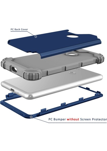 Google Pixel 3 İçin Pc Yumuşak Tpu Bumper 3'ü 1 Arada Koruma ShockProof Kılıf (Yurt Dışından)
