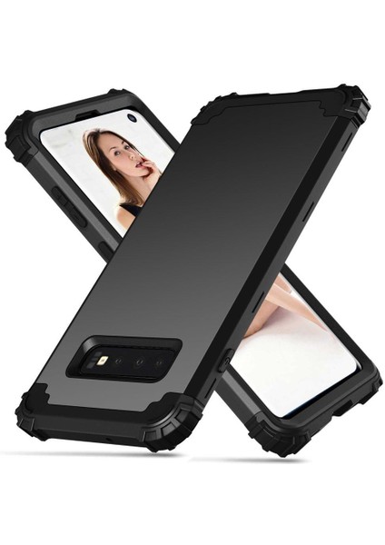 Samsung Galaxy S10 İçin Pc Yumuşak Tpu Bumper 3'ü 1 Arada Koruma ShockProof Kılıf (Yurt Dışından)