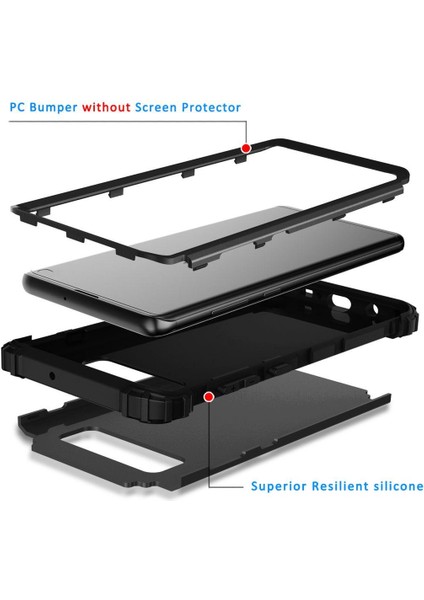 Samsung Galaxy S10 İçin Pc Yumuşak Tpu Bumper 3'ü 1 Arada Koruma ShockProof Kılıf (Yurt Dışından)
